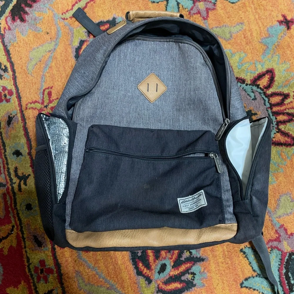 Eddie Bauer Cascade Backpack Diaper Bag – Gray & Tan